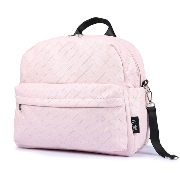 Soboba Fashionable Plaid Pink Diaper Bag
