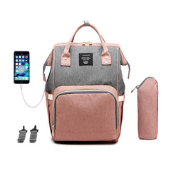 LEQUEEN USB Diaper Bag Backpack