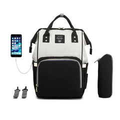 LEQUEEN USB Diaper Bag Backpack