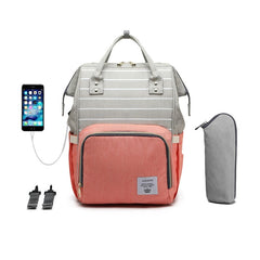 LEQUEEN USB Diaper Bag Backpack