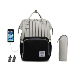 LEQUEEN USB Diaper Bag Backpack