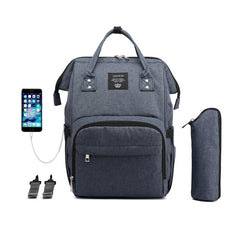 LEQUEEN USB Diaper Bag Backpack