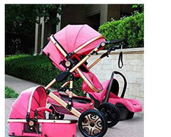 Baby Stroller 3 in 1 Portable Folding Stroller