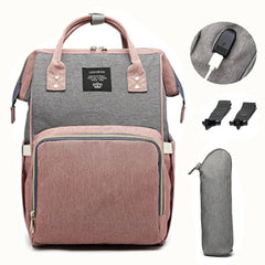 LEQUEEN USB Diaper Bag Backpack