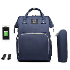 LEQUEEN USB Diaper Bag Backpack