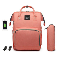 LEQUEEN USB Diaper Bag Backpack