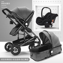 Baby Stroller 3 In 1 Pram with Car Seat System